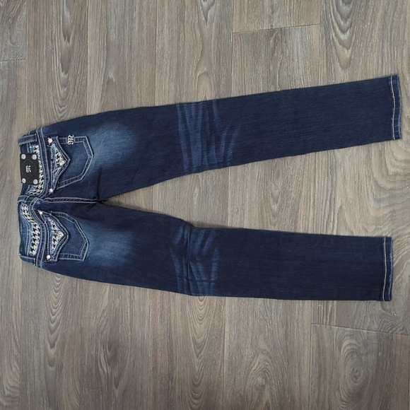 Like New Houndstooth Miss Me Skinny Kid Rise Sequin Jeans 25x31 - Picture 9 of 9